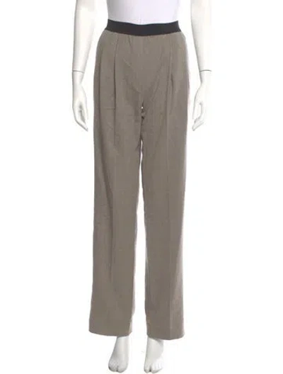 Pre-owned Loulou Studio Wool Straight Leg Pants In Neutral