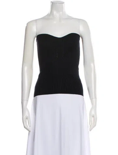 Pre-owned Loulou Studio Wool Strapless Top In Black