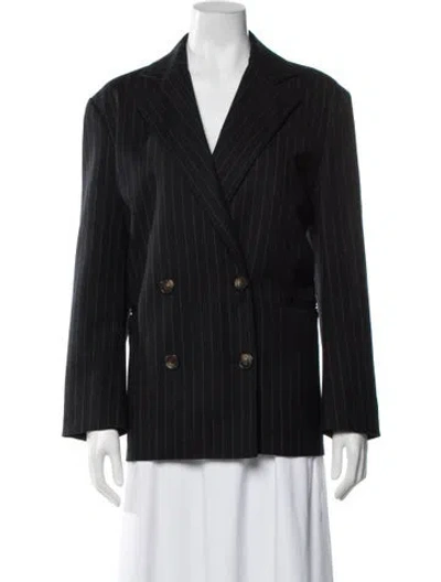 Pre-owned Loulou Studio Wool Striped Blazer In Black