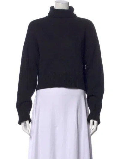 Pre-owned Loulou Studio Wool Turtleneck Sweater In Black