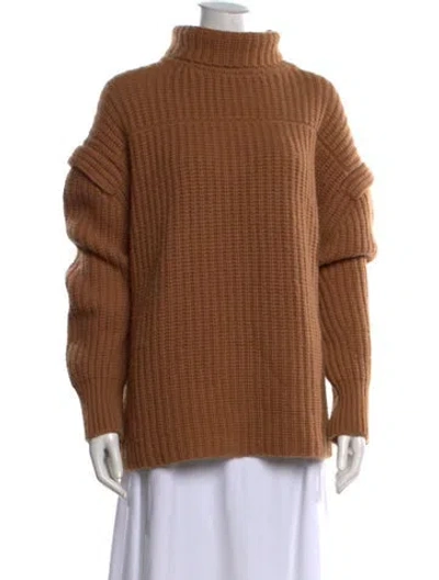 Pre-owned Loulou Studio Wool Turtleneck Sweater In Brown