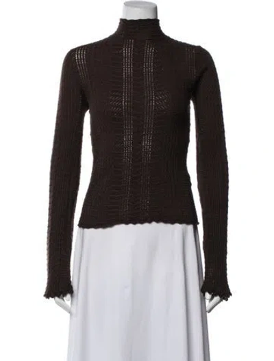 Pre-owned Loulou Studio Wool Turtleneck Sweater In Brown