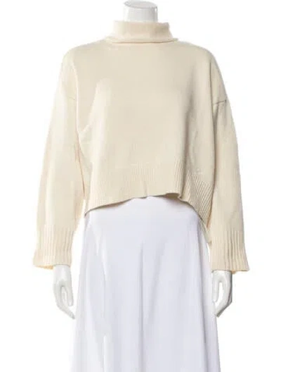 Pre-owned Loulou Studio Wool Turtleneck Sweater In Neutral