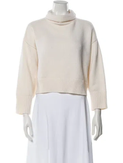 Pre-owned Loulou Studio Wool Turtleneck Sweater In Neutral