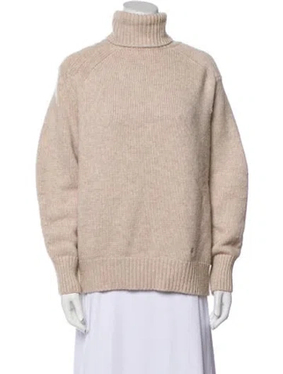 Pre-owned Loulou Studio Wool Turtleneck Sweater In Neutral