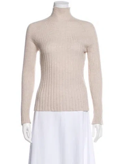 Pre-owned Loulou Studio Wool Turtleneck Sweater In Neutral