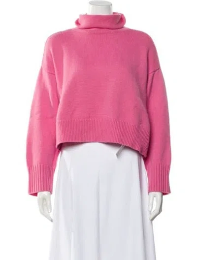 Pre-owned Loulou Studio Wool Turtleneck Sweater In Pink