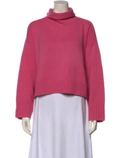 Pre-owned Loulou Studio Wool Turtleneck Sweater In Pink