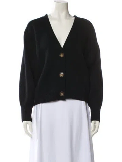 Pre-owned Loulou Studio Wool V-neck Sweater In Black