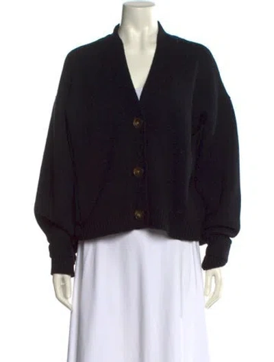 Pre-owned Loulou Studio Wool V-neck Sweater In Black