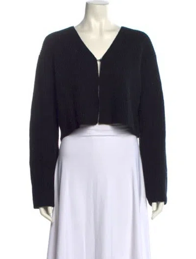 Pre-owned Loulou Studio Wool V-neck Sweater In Black