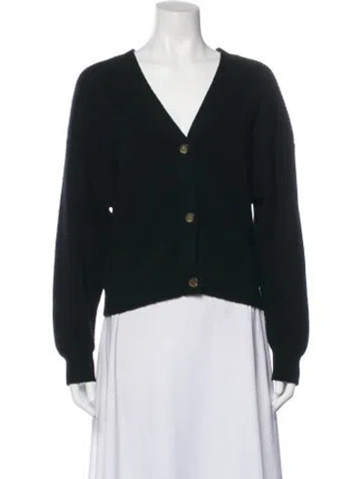 Pre-owned Loulou Studio Wool V-neck Sweater In Black