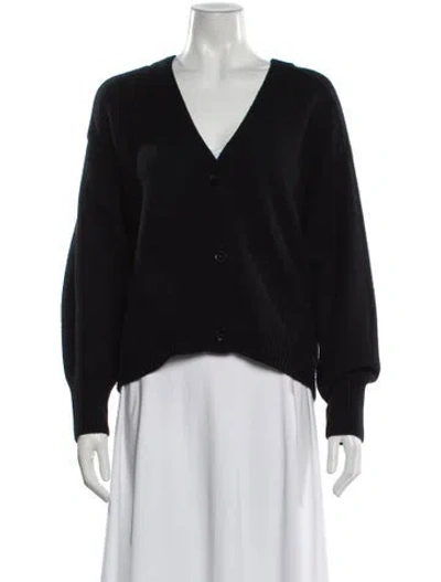Pre-owned Loulou Studio Wool V-neck Sweater In Black