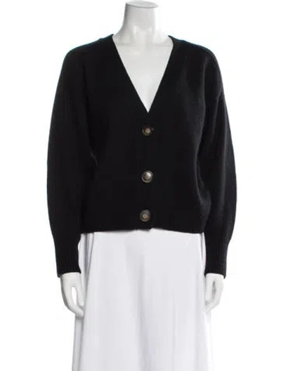 Pre-owned Loulou Studio Wool V-neck Sweater In Black