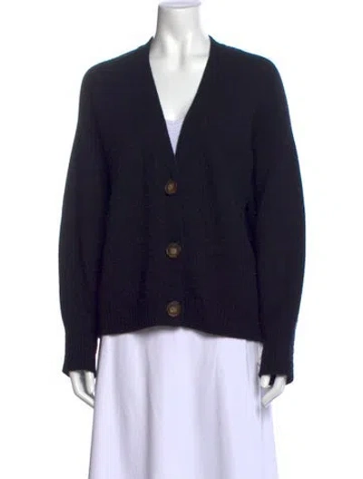Pre-owned Loulou Studio Wool V-neck Sweater In Black