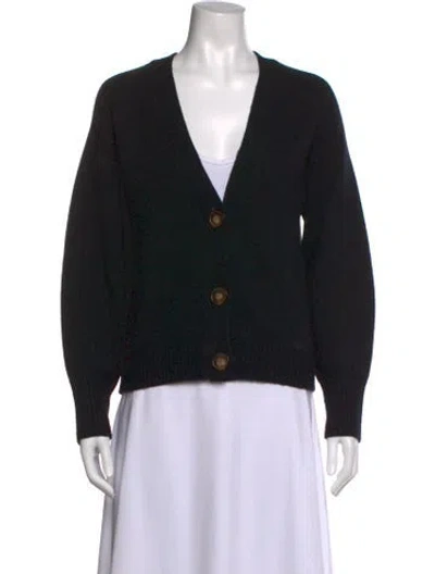 Pre-owned Loulou Studio Wool V-neck Sweater In Black