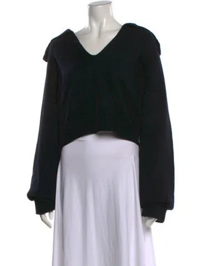 Pre-owned Loulou Studio Wool V-neck Sweater In Black