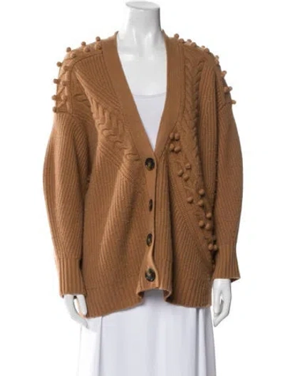 Pre-owned Loulou Studio Wool V-neck Sweater In Brown