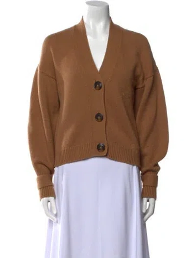 Pre-owned Loulou Studio Wool V-neck Sweater In Brown