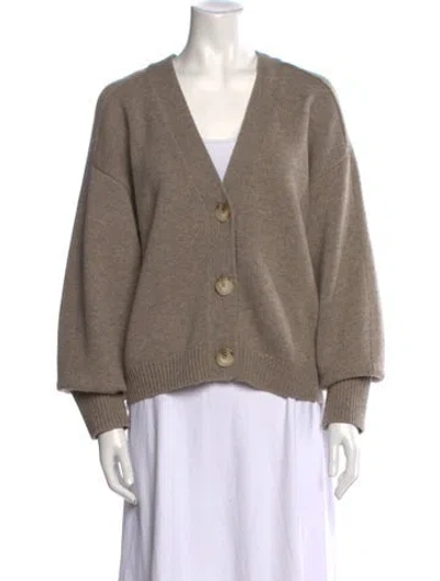 Pre-owned Loulou Studio Wool V-neck Sweater In Brown