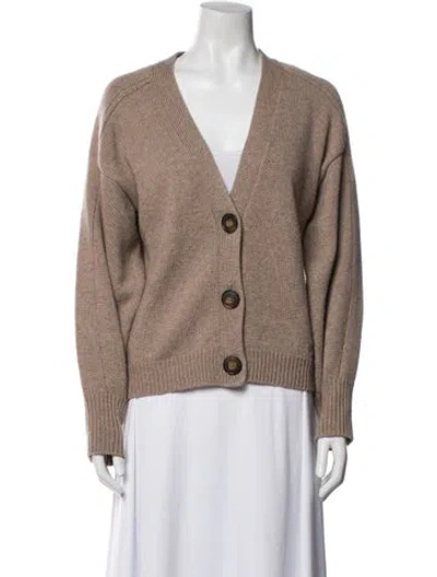 Pre-owned Loulou Studio Wool V-neck Sweater In Brown