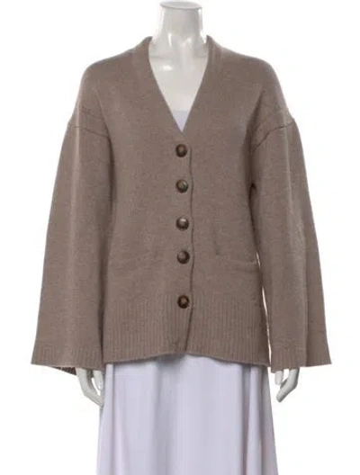 Pre-owned Loulou Studio Wool V-neck Sweater In Brown