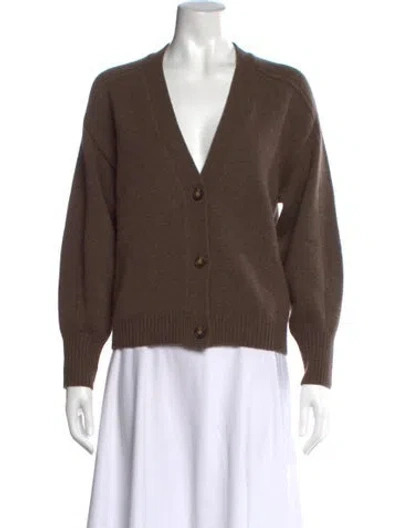 Pre-owned Loulou Studio Wool V-neck Sweater In Brown