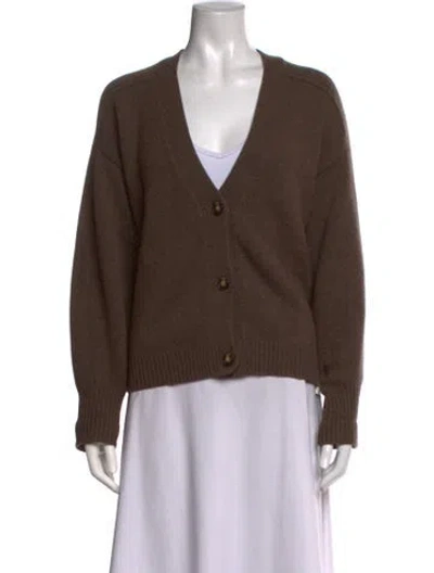 Pre-owned Loulou Studio Wool V-neck Sweater In Brown