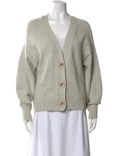 Pre-owned Loulou Studio Wool V-neck Sweater In Gray