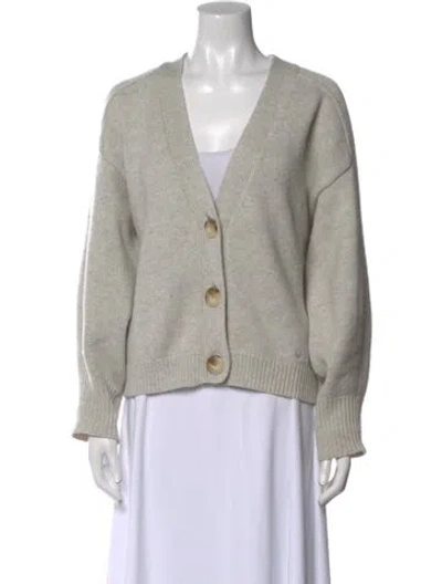 Pre-owned Loulou Studio Wool V-neck Sweater In Gray