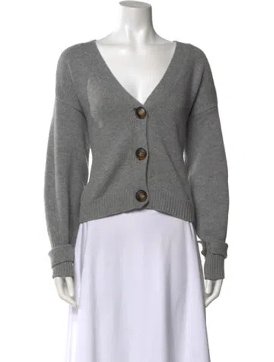 Pre-owned Loulou Studio Wool V-neck Sweater In Gray