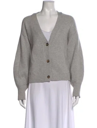 Pre-owned Loulou Studio Wool V-neck Sweater In Gray