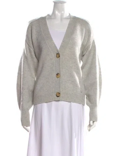 Pre-owned Loulou Studio Wool V-neck Sweater In Gray