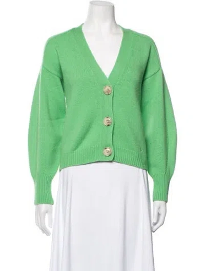 Pre-owned Loulou Studio Wool V-neck Sweater In Green