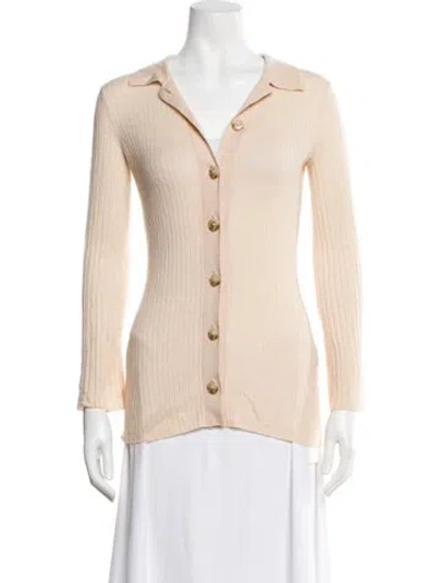 Pre-owned Loulou Studio Wool V-neck Sweater In Neutral
