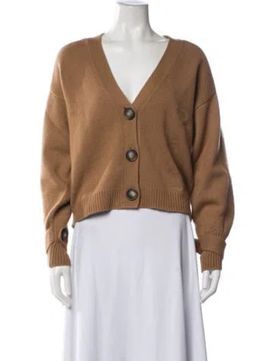 Pre-owned Loulou Studio Wool V-neck Sweater In Neutrals