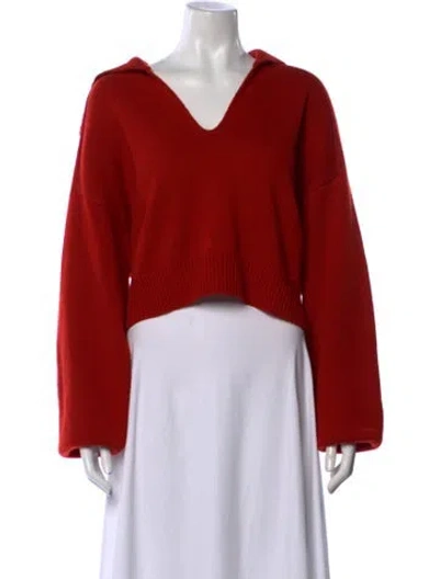 Pre-owned Loulou Studio Wool V-neck Sweater In Orange