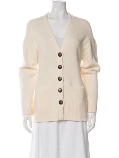 Pre-owned Loulou Studio Wool V-neck Sweater In Yellow