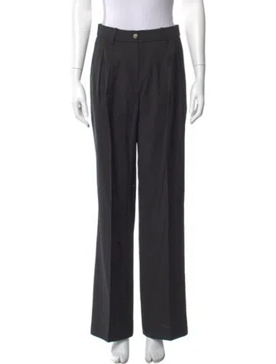 Pre-owned Loulou Studio Wool Wide Leg Pants In Black