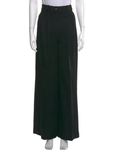 Pre-owned Loulou Studio Wool Wide Leg Pants In Black