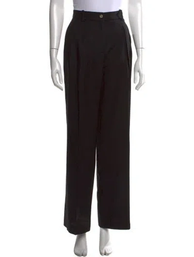 Pre-owned Loulou Studio Wool Wide Leg Pants In Black