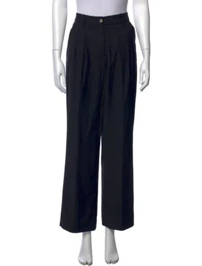 Pre-owned Loulou Studio Wool Wide Leg Pants In Black