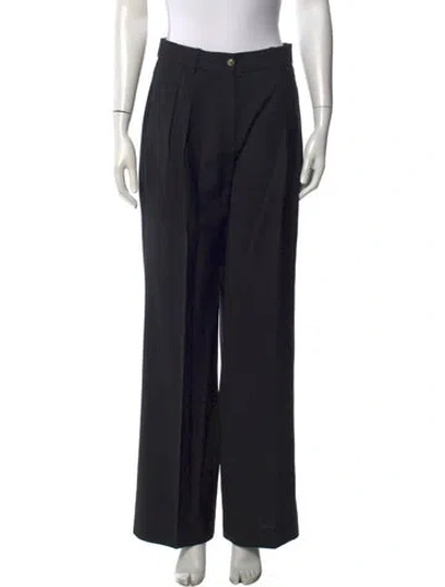 Pre-owned Loulou Studio Wool Wide Leg Pants In Black