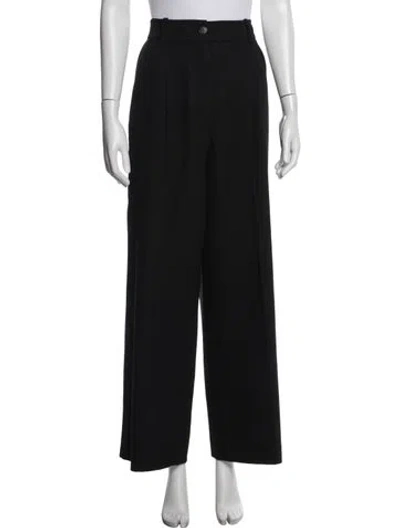 Pre-owned Loulou Studio Wool Wide Leg Pants In Black
