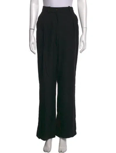 Pre-owned Loulou Studio Wool Wide Leg Pants In Black