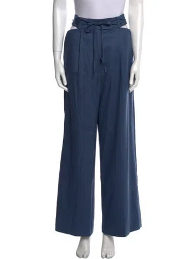 Pre-owned Loulou Studio Wool Wide Leg Pants In Blue