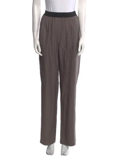 Pre-owned Loulou Studio Wool Wide Leg Pants In Gray