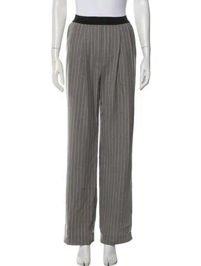 Pre-owned Loulou Studio Wool Wide Leg Pants In Gray