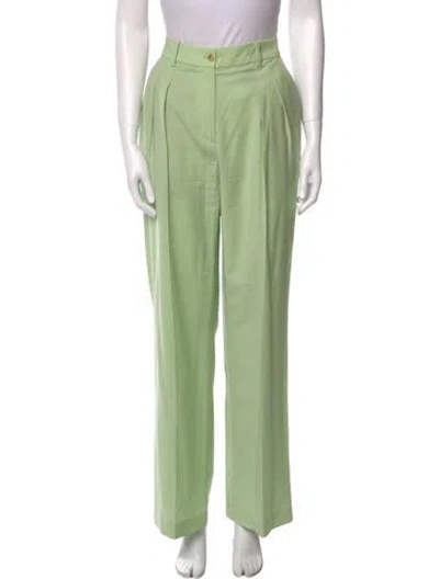 Pre-owned Loulou Studio Wool Wide Leg Pants In Green