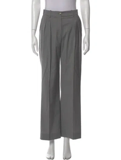 Pre-owned Loulou Studio Wool Wide Leg Pants In Grey